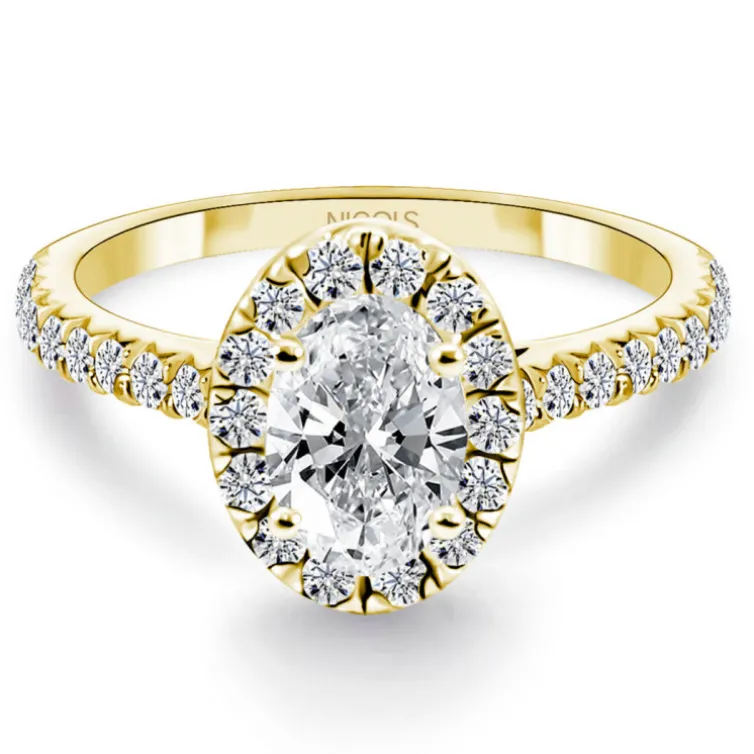 Anillo Solitario Diamante Oval Seline 0.70 Ct Oro Amarillo