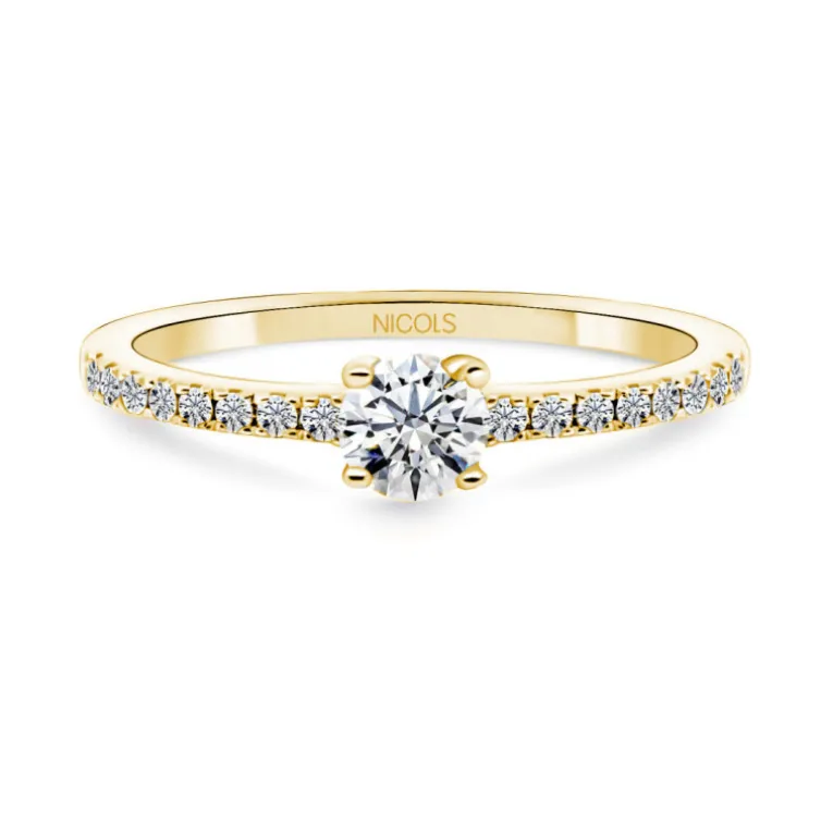 Anillo Solitario Diamante Dafne Petit 0.25 Oro Amarillo