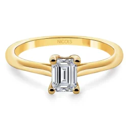 Anillo Solitario Diamante Talla Esmeralda Camille 0.45
