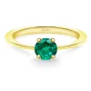 Anillo Solitario Esmeralda Isabella 0.50Ct Oro Amarillo