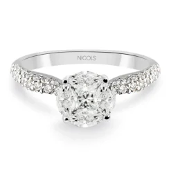 Anillo Solitario Gardenia 1.10 Oro Blanco