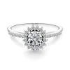 Anillo Solitario Margarita 0.50 brazo diamantes
