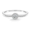 Anillo Solitario Margarita 0.15 brazo diamantes