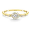 Anillo Solitario Margarita 0.15 brazo diamantes Oro Amarillo