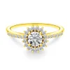 Anillo Solitario Margarita 0.30 brazo diamantes Oro Amarillo