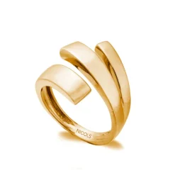 Anillo Tribanda Cuadrada Oro Amarillo