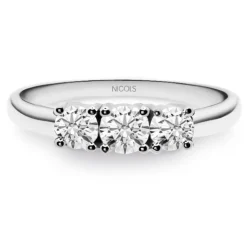 Anillo Trilogy 1.00 Diamante Oro Blanco