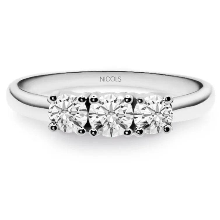 Anillo Trilogy 1.00 Diamante Oro Blanco