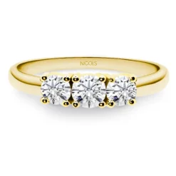 Anillo Trilogy 0.80 Diamante Oro Amarillo
