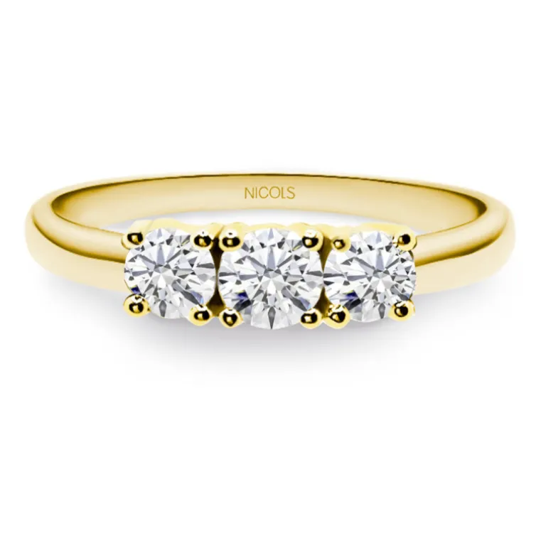 Anillo Trilogy 0.80 Diamante Oro Amarillo