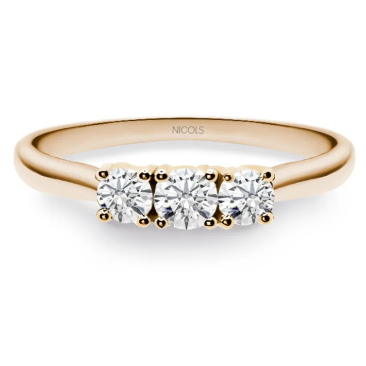 Anillo Trilogy Diamante 0.65 Oro Rosa