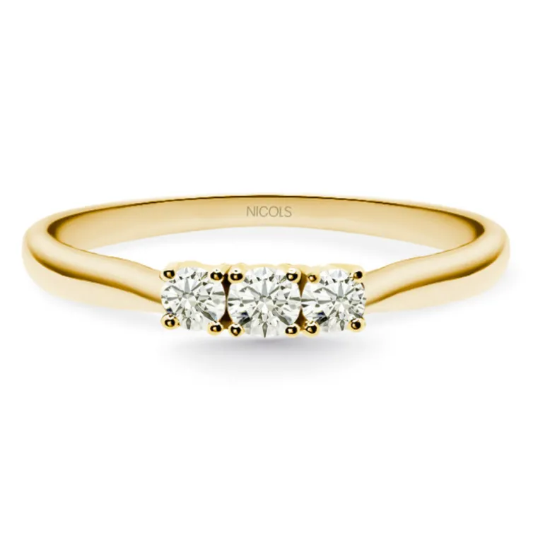 Anillo Trilogy Diamantes 0.41 Ct Oro Rosa