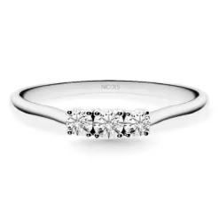 Anillo Trilogy Diamantes 0.41 Ct Oro Amarillo