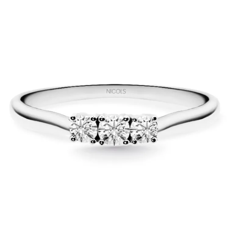 Anillo Trilogy Diamantes 0.41 Ct Oro Amarillo