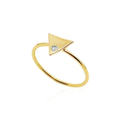 Anillo Triángulo Diamante Oro Amarillo Always