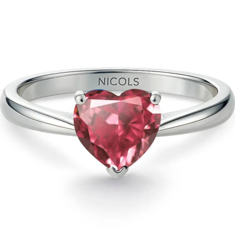 Anillo Turmalina Rosa Corazón Color Heart 0.90Ct