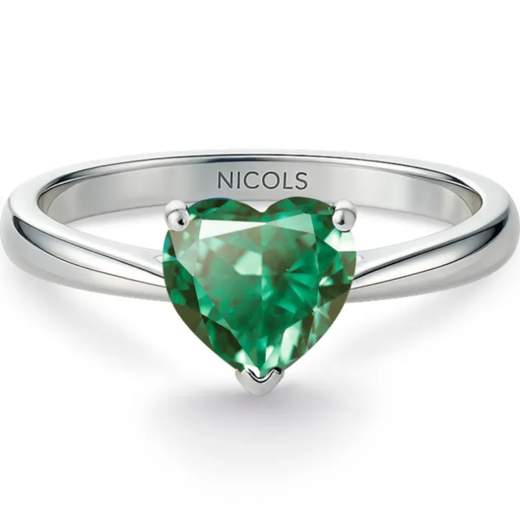 Anillo Turmalina Verde Corazón Color Heart 0.90Ct