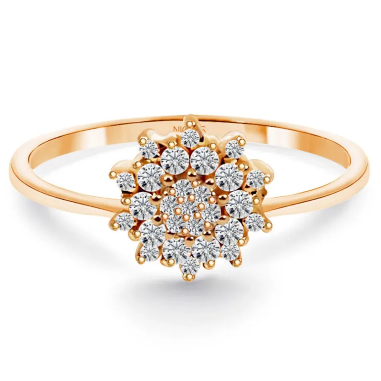 Anillo Vintage Oro Y Diamantes Snow Flower