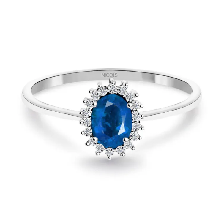 Anillo Zafiro 0.50 Diamantes Candy