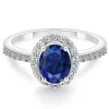 Anillo Zafiro Azul Dalia Sunset 1.00 Oro Blanco
