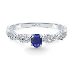 Anillo Zafiro Azul Wave