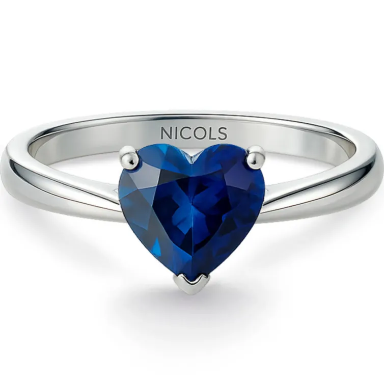 Anillo Zafiro Corazón Sangre Azul 1.04Ct