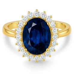 Anillo Zafiro Dalia Oro Amarillo