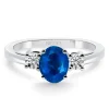 Anillo zafiro oval y diamantes tresillo Sunset Oval