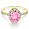 Anillo Zafiro Rosa Dalia Sunset 1.20Ct Oro Amarillo