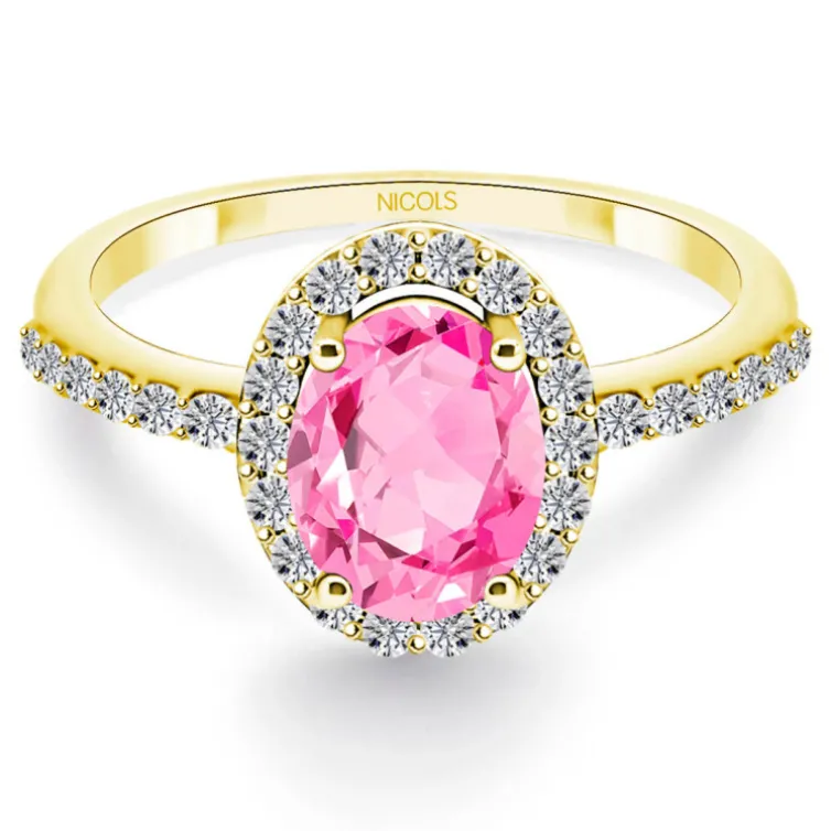 Anillo Zafiro Rosa Dalia Sunset 1.20Ct Oro Amarillo