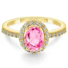 Anillo Zafiro Rosa Dalia Sunset 1.00 Oro Amarillo