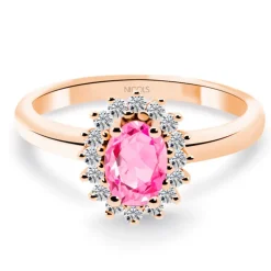 Anillo Zafiro Rosa Dalia 0.90 Oro rosa