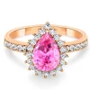Anillo zafiro rosa y diamantes Alba Oro rosa