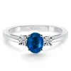 Anillo zafiro y brillantes tresillo Sunset Oval Petite