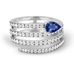 Anillo Zafiro y Diamantes Delicia
