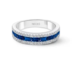 Anillo Zafiros Alianza Baguette Amelia