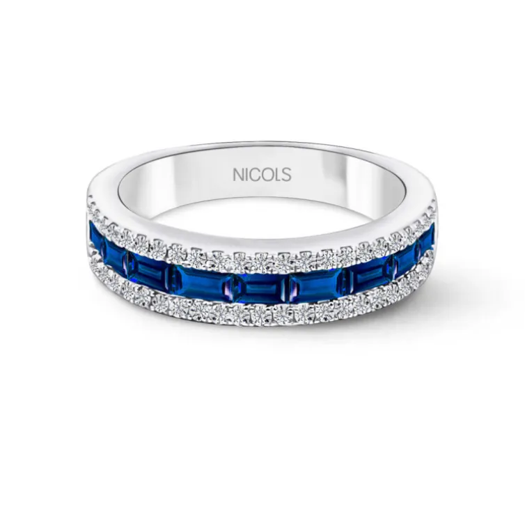 Anillo Zafiros Alianza Baguette Amelia