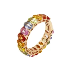 Anillo Zafiros Colores Oro Rosa Rainbow