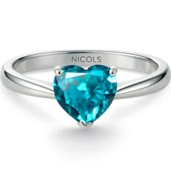 Anillo Zircón Azul Corazón Color Heart 0.90Ct