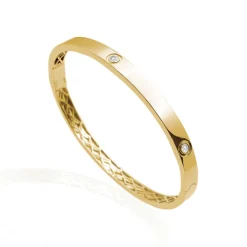 Brazalete de Oro Amarillo y Diamantes Tornillos Armonia 5mm