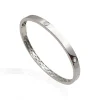 Brazalete de Oro Blanco y Diamantes Tornillos Armonía 5mm