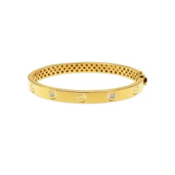 Brazalete de Oro Tornillos y Diamantes Armonía 6mm