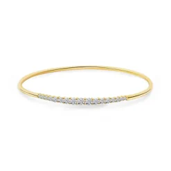 Brazalete Tubo Redondo Oro Amarillo Eloise 17 Diamantes