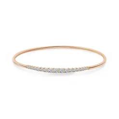 Brazalete Tubo Redondo Oro Rosa Eloise 17 Diamantes