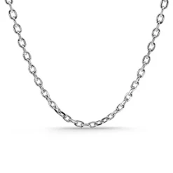 Cadena 60cm Oro blanco Forzada 18k Oval Lapidada 2.8mm
