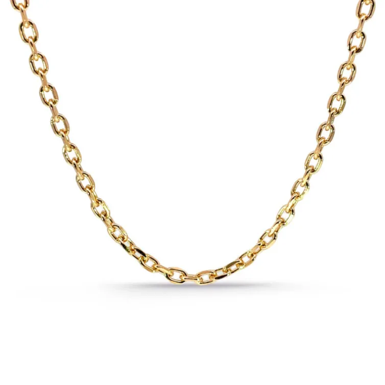 Cadena 70cm Oro Forzada 18k Oval Lapidada 2.8mm