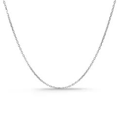 Cadena Oro Blanco 0.9mm Forzada Oval Lapidada Oro 18K 45cm
