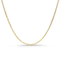 Cadena Oro Forzada Oval Lapidada 1.4mm 18K 45cm