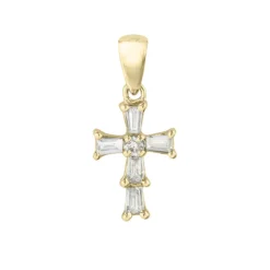 Colgante Cruz Diamantes Baguettes 7X10Mm