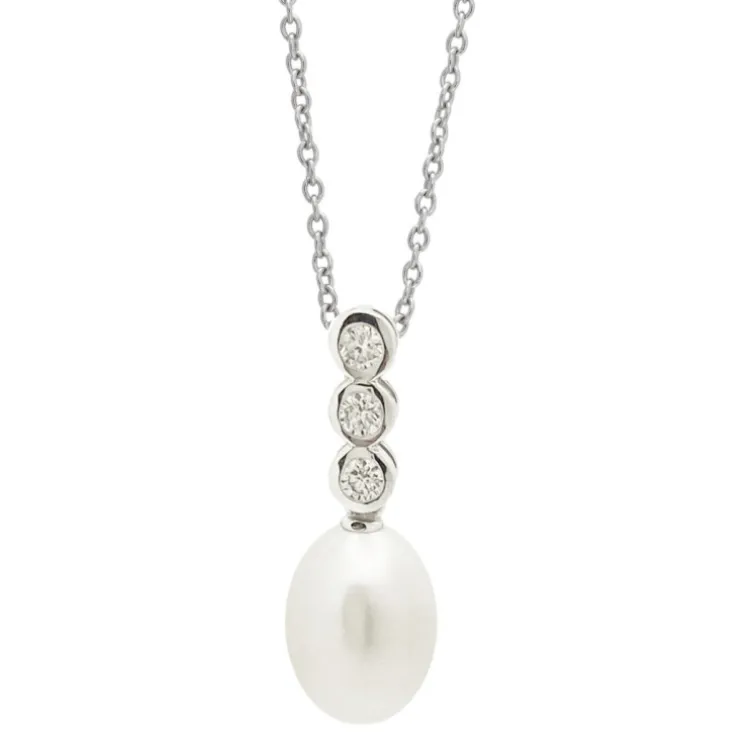 Colgante Diamantes Y Perla Pearls Lady